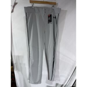 Under Armour Baseball Pants XL Relaxed Loose Fit Men’s Gray BlackPiping NWT